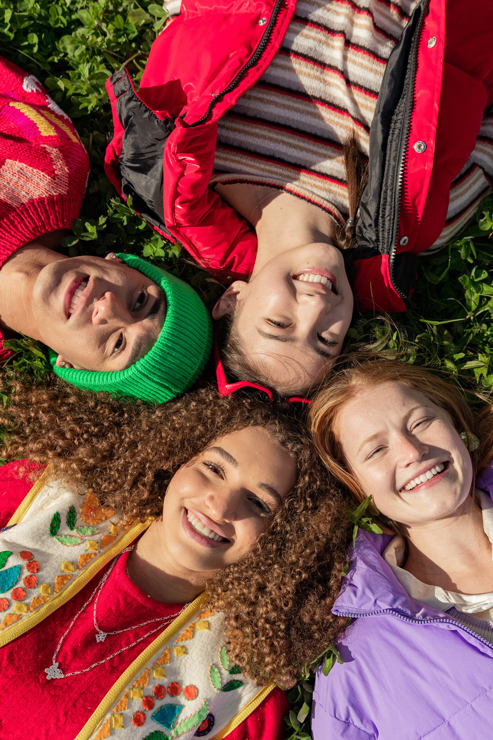 Teenagers in Trendy Outfits Outdoors